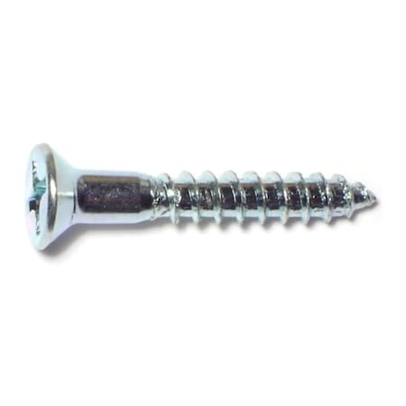Midwest Fastener Wood Screw, #10, 1-1/4 in, Zinc Plated Steel Flat Head Phillips Drive, 100 PK 02579